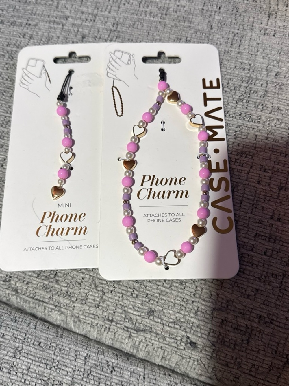 case-mate Pink & Purple Heart Beaded Phone Charm